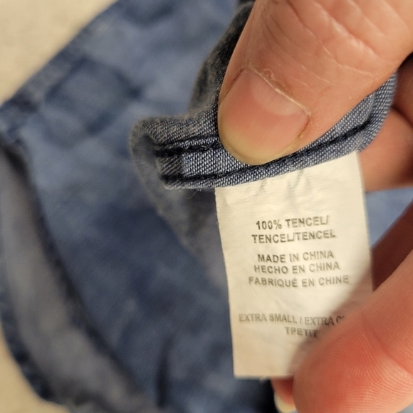 Rails camo tencel denim chambray long sleeve button down shirt xs - Picture 6 of 6